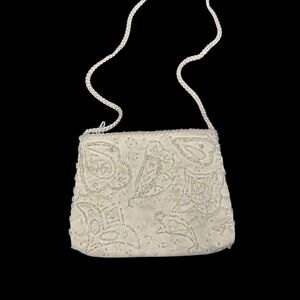 Vintage Lindsey Blake Ivory Beaded Evening Bag